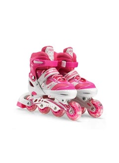 Patinage Flash LED Adjustable Single Row Shoe, Multi Color, Size S (31-34)