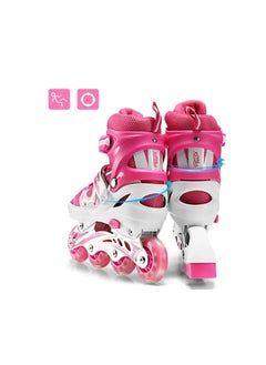 Generic Patinage Flash LED Adjustable Single Row Shoe, Multi Color, Size S (31-34)  - Image 2