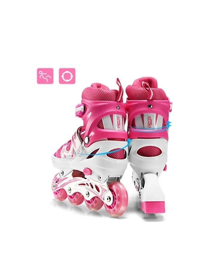 Generic - Patinage Flash LED Adjustable Single Row Shoe, Multi Color, Size S (31-34) - Image 1