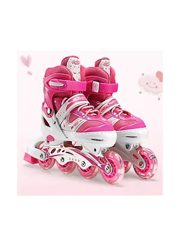 Generic - Patinage Flash LED Adjustable Single Row Shoe, Multi Color, Size S (31-34) - Image 1