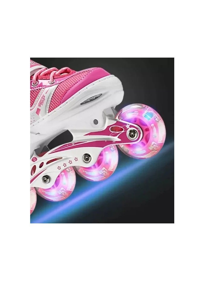 Generic - Patinage Flash LED Adjustable Single Row Shoe, Multi Color, Size S (31-34) - Image 1