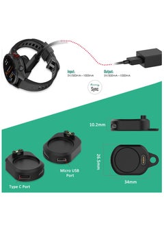 SYOSI Charging Dock Adapter for Garmin Watch, USB C & Micro USB Watch Charger Charging Adapter Connector Converter Dock, Compatible with Fenix, Instinct, Tide, Tactical, Forerunner, and More Series  - Image 4