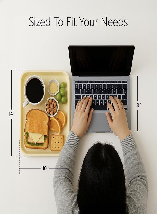 ريستورنت وير صينية طعام سريعة مقاس 10 × 14 بوصة من ريستورانت وير، صينية غداء متينة واحدة للكافيتريا - خفيفة الوزن، مانعة للانزلاق، صينية تقديم بلاستيكية بيج اللون، زوايا مستديرة، للمطاعم أو خدمة العشاء - Image 2