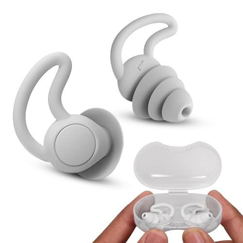 Homeaura Silicone Ear Plugs for Noise Reduction Swimming Sleeping Flight Travel studying and bathing | Waterproof and Anti-Drop Ear Buds | 1 Pair | Men and Women - Image 1