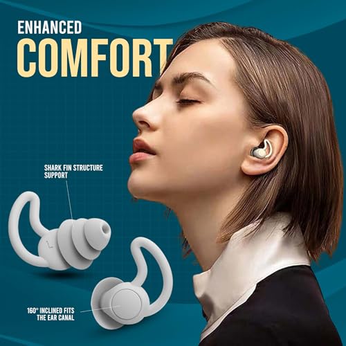 Homeaura Silicone Ear Plugs for Noise Reduction Swimming Sleeping Flight Travel studying and bathing | Waterproof and Anti-Drop Ear Buds | 1 Pair | Men and Women - Image 5