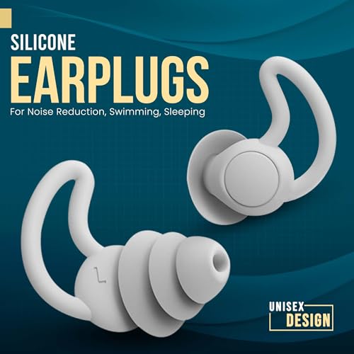 Homeaura Silicone Ear Plugs for Noise Reduction Swimming Sleeping Flight Travel studying and bathing | Waterproof and Anti-Drop Ear Buds | 1 Pair | Men and Women - Image 2