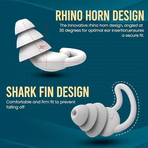 Homeaura Silicone Ear Plugs for Noise Reduction Swimming Sleeping Flight Travel studying and bathing | Waterproof and Anti-Drop Ear Buds | 1 Pair | Men and Women - Image 4