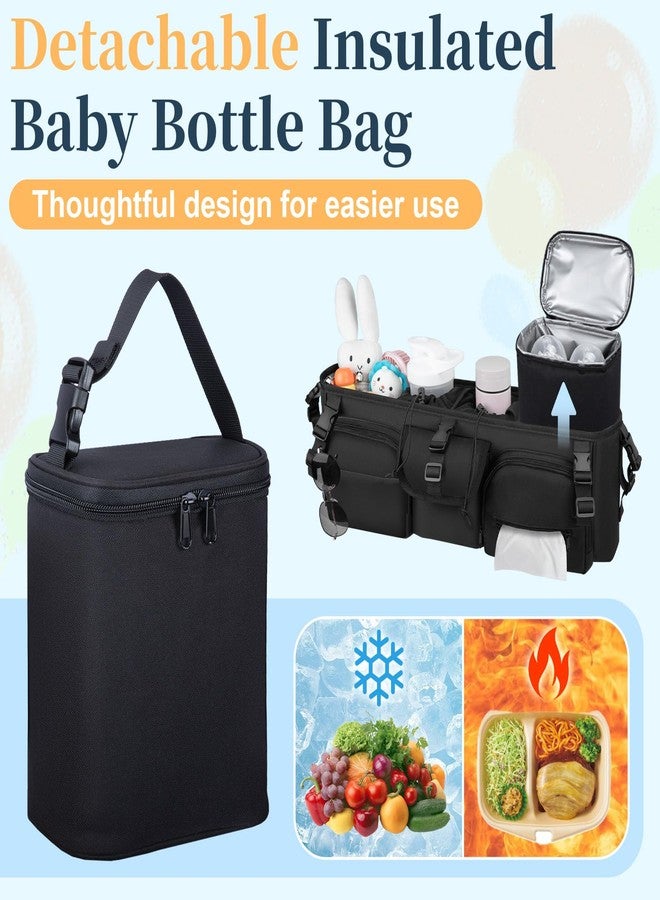 منظم عربة أطفال مزدوجة متوافق مع عربات Bob Duallie و Baby Jogger City Mini GT2، ملحقات عربة أطفال مزدوجة مع حقيبة تبريد، وحدة تحكم للوالدين، حامل أكواب لعربة الجري المزدوجة - Image 4