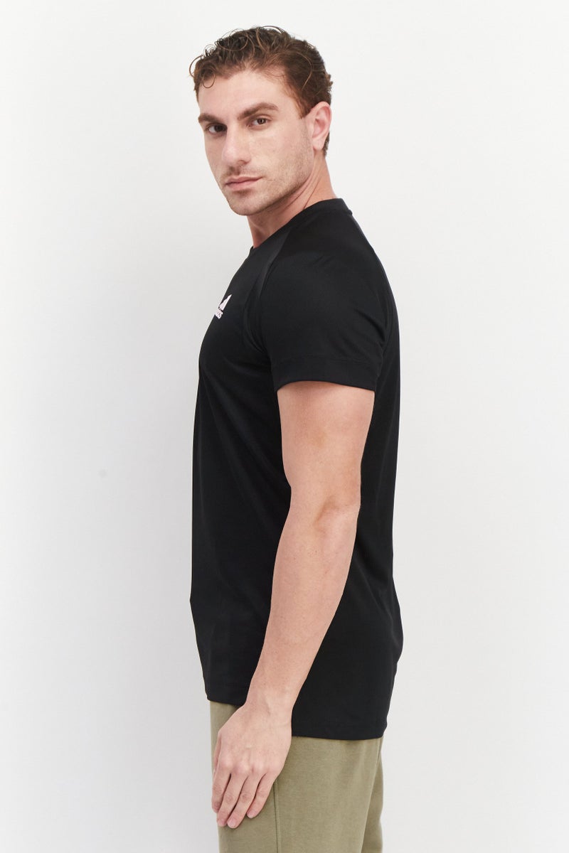 Adidas Men Sportswear Fit Short Sleeves Training T-Shirt, Black - Image 3