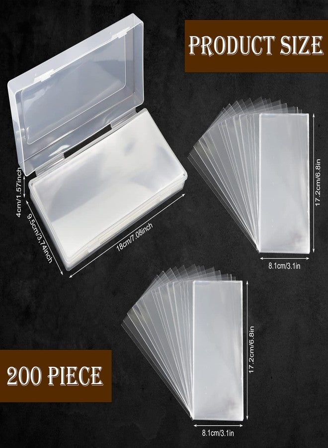 VOCHIC 200 Pieces Currency Sleeves, 6.8 x 3.18 inch Dollar Bill Holder with Storage Case for Collectors, Dollar Coin Holder, Clear Plastic Paper Money Sleeves Organizer for Bills, Banknotes,Stamp Paper - Image 2