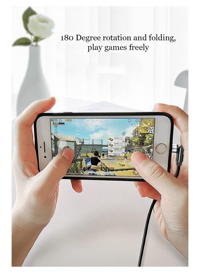 Loquat Rotate Magnetic Charging Cable,  540 Degree Rotating 3 in 1 Phone Charger Cable with LED Light 90 Degree Angle Connector, Compatible with Micro USB, Type C, IProduct and Most Devices (Black) - Image 4