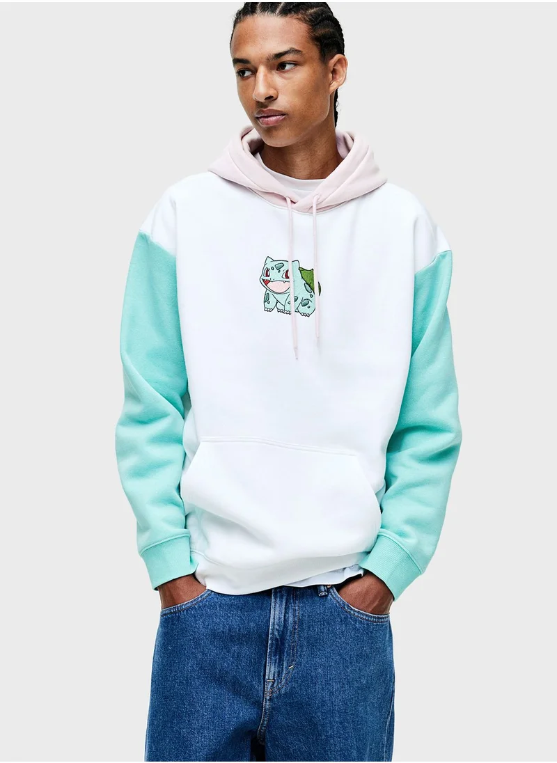 H&M Color Block Relaxed Fit Hoodie