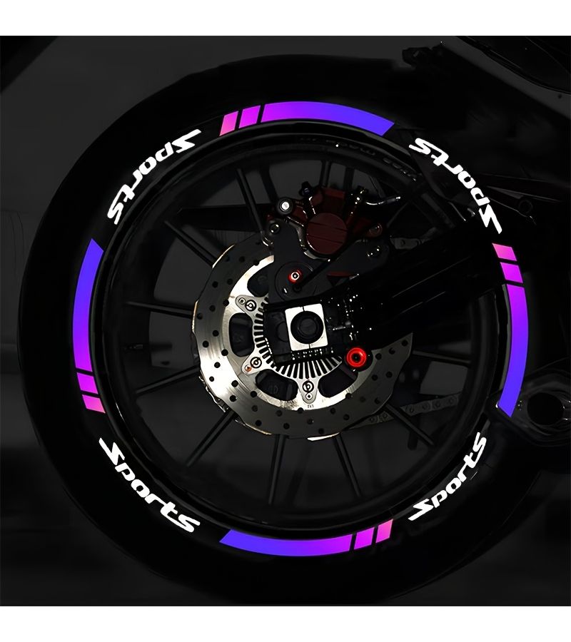 Red Reflective Motorcycle Wheel Hub Stickers Car PVC Waterproof Sports Lettering Decals 16pcs Set - Image 5
