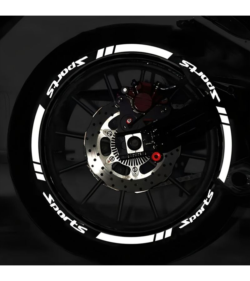 Red Reflective Motorcycle Wheel Hub Stickers Car PVC Waterproof Sports Lettering Decals 16pcs Set - Image 3