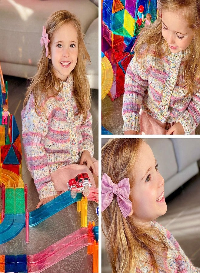Curipeer Baby Girls Knitted Cardigan Sweater Rainbow Design Stripe Toddler Outwear Sweaters for Autumn and Spring 4T - Image 4