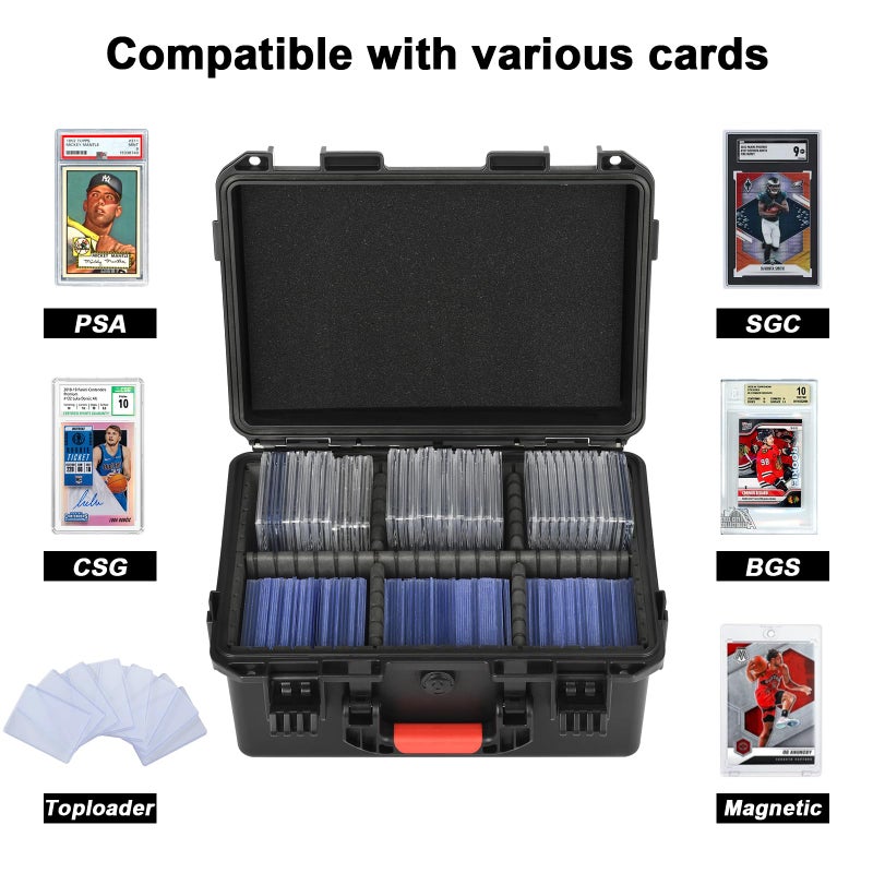 LOTOCASE Graded Sports Card Storage Box - Card Case for Trading | Baseball Card, Graded Card Slab Carrying Case Fits PSA BGS FGS & SGC, Waterproof Holder Storage Box for Top Loader, Magnetic (Holder 300+) - Image 2