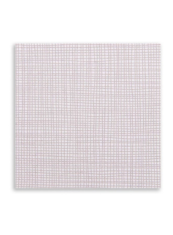 Restaurantware Paper Cocktail Napkins, 2 Ply Napkins, Disposable Beverage Napkins - White with Grey Threads - 8" x 8" - Luxnap Micropoint - 4800ct Box  - Image 1