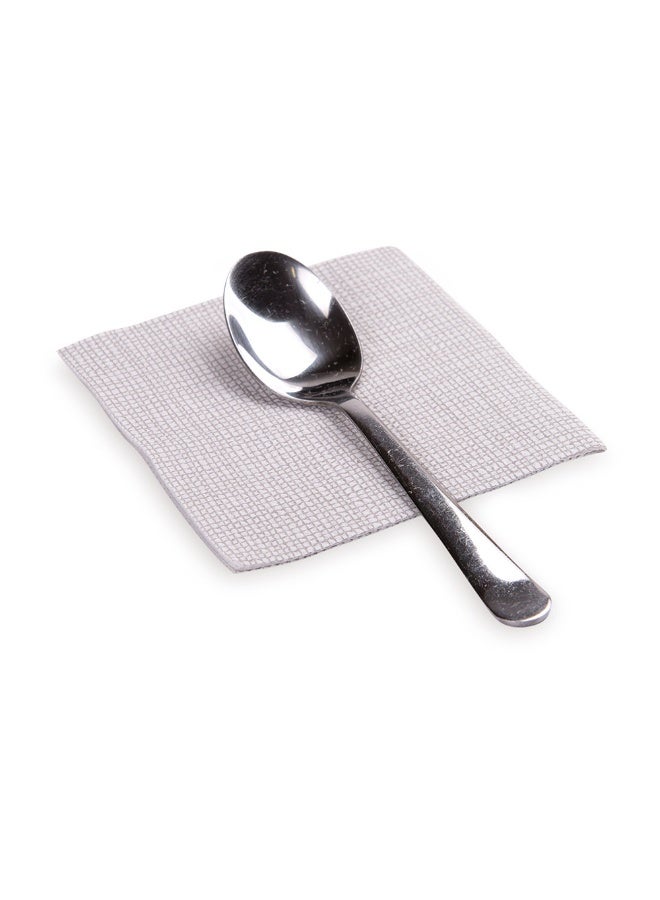 Restaurantware Paper Cocktail Napkins, 2 Ply Napkins, Disposable Beverage Napkins - White with Grey Threads - 8" x 8" - Luxnap Micropoint - 4800ct Box  - Image 2