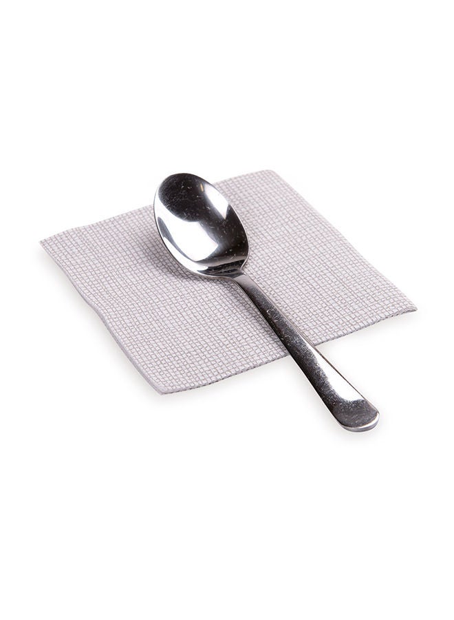 Restaurantware Paper Cocktail Napkins, 2 Ply Napkins, Disposable Beverage Napkins - White with Grey Threads - 8" x 8" - Luxnap Micropoint - 4800ct Box  - Image 4