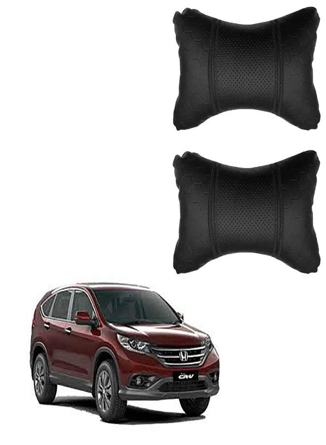 Adroitz Black Universal Neck Rest Pillow Faux Leather Material in Football Design for All Cars_485 - Image 1