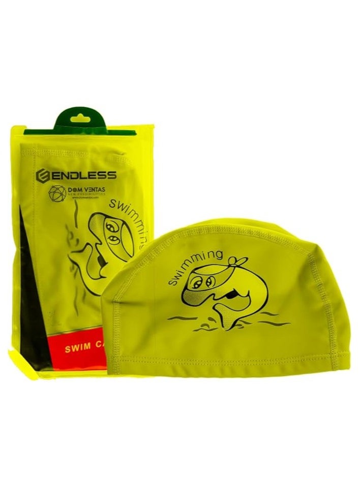 ENDLESS  - Comfortable PU Swimming Cap with Cartoon Design | Elastic Waterproof Swimming Cap for Long and Short Hair with Thicker Edge | Kid's Size | Material : PU - Image 1