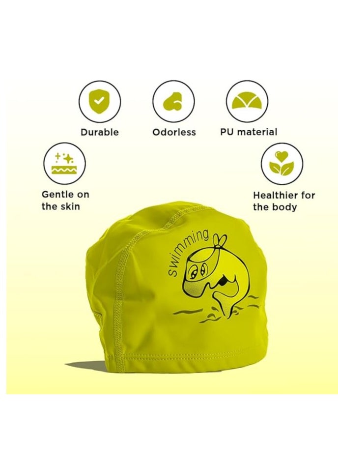 ENDLESS  - Comfortable PU Swimming Cap with Cartoon Design | Elastic Waterproof Swimming Cap for Long and Short Hair with Thicker Edge | Kid's Size | Material : PU - Image 1