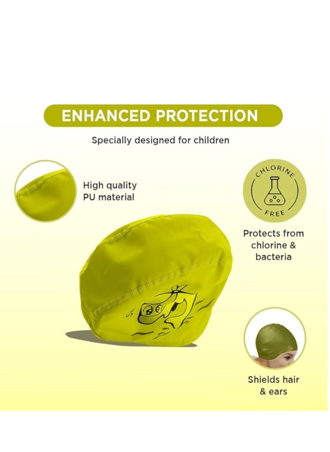ENDLESS  - Comfortable PU Swimming Cap with Cartoon Design | Elastic Waterproof Swimming Cap for Long and Short Hair with Thicker Edge | Kid's Size | Material : PU - Image 1