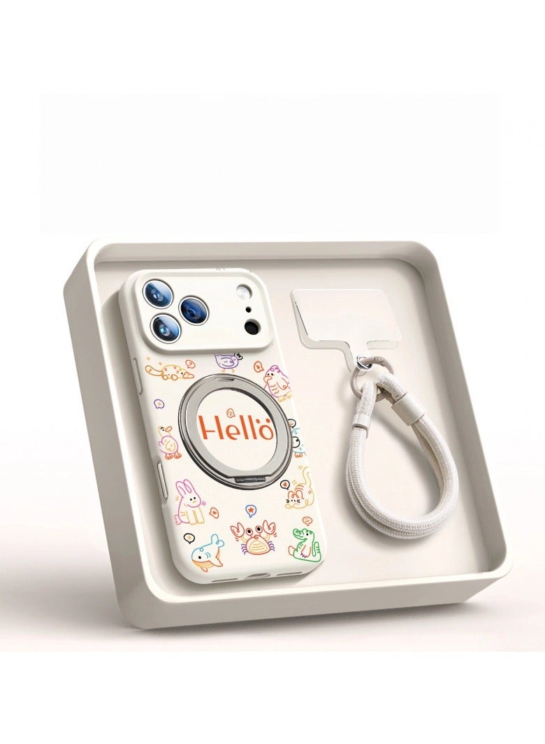 general iPhone 17 Pro Max Full-Coverage Magnetic Stand Case with Dual-Snap Lanyard Drop-Resistant MagSafe Compatible