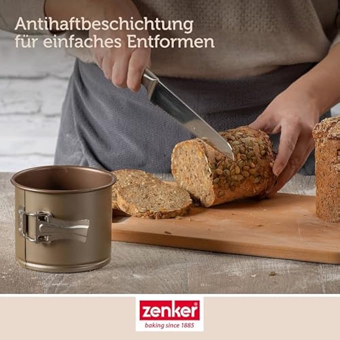 Zenker Pollerbrot Springform Cake Tin  Round Bread Mould as Accessories for Baking  12 Bread Baking Mould with NonStick Coating  Baking Mould for Homemade Bread  Diameter 12 x 10 cm - Image 2