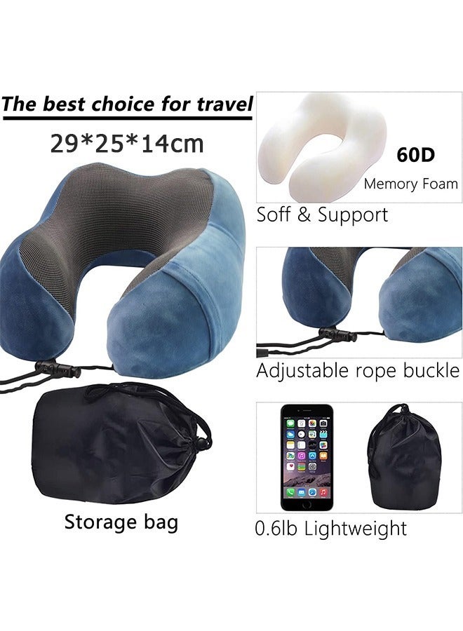 Travel Pillow U-Shape Pillow Memory Foam Travel Pillow Pure Memory Foam Neck Pillow Napping Cervical Pillow Sleeping Head Neck Support Travel Neck Pillow With Comfort Breathable Cover For Sleeping Planes Cars Office - Image 2