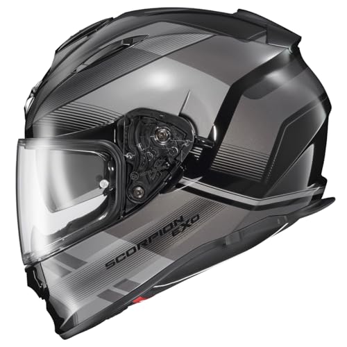 ScorpionEXO Ryzer Full Face Motorcycle Helmet with Pinlock Ready Shield with Integrated Speaker Pockets DOT ECE Approved Edge (Dark Grey - X-Large) - Image 1