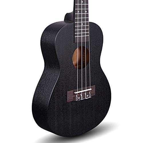 Kadence UKC03BK Concert 23" Acoustic Ukulele | Mahogany Wood | Comes with Bag | Includes Learning Course | Black - Image 2