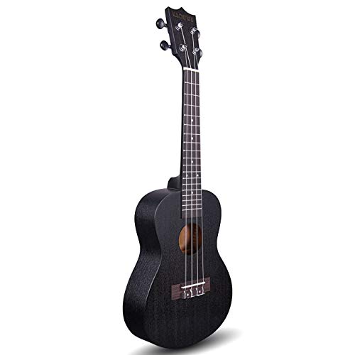 Kadence UKC03BK Concert 23" Acoustic Ukulele | Mahogany Wood | Comes with Bag | Includes Learning Course | Black - Image 3