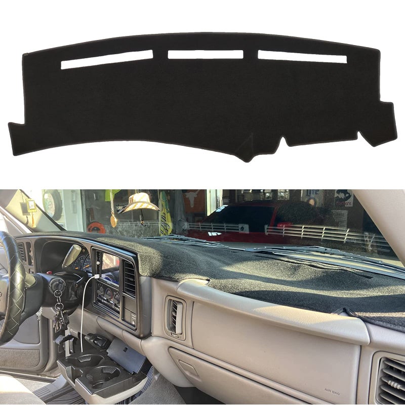 HanLanKa Dashboard Cover Dash Cover Mat Pad Compatible with 19992006 GMC SierraChevy Chevrolet Silverado20002006 GMC Yukon XLChevy Suburban Tahoe Avalanche9906 Black