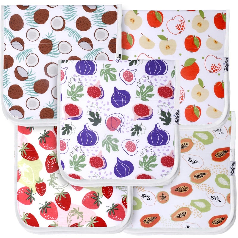 KiddyStar 5-Pack Organic Cotton Burp Cloths â€“ Large, Ultra-Soft 3-Layer Towels for Burping, Shoulder & Hand Use, Highly Absorbent - Image 1