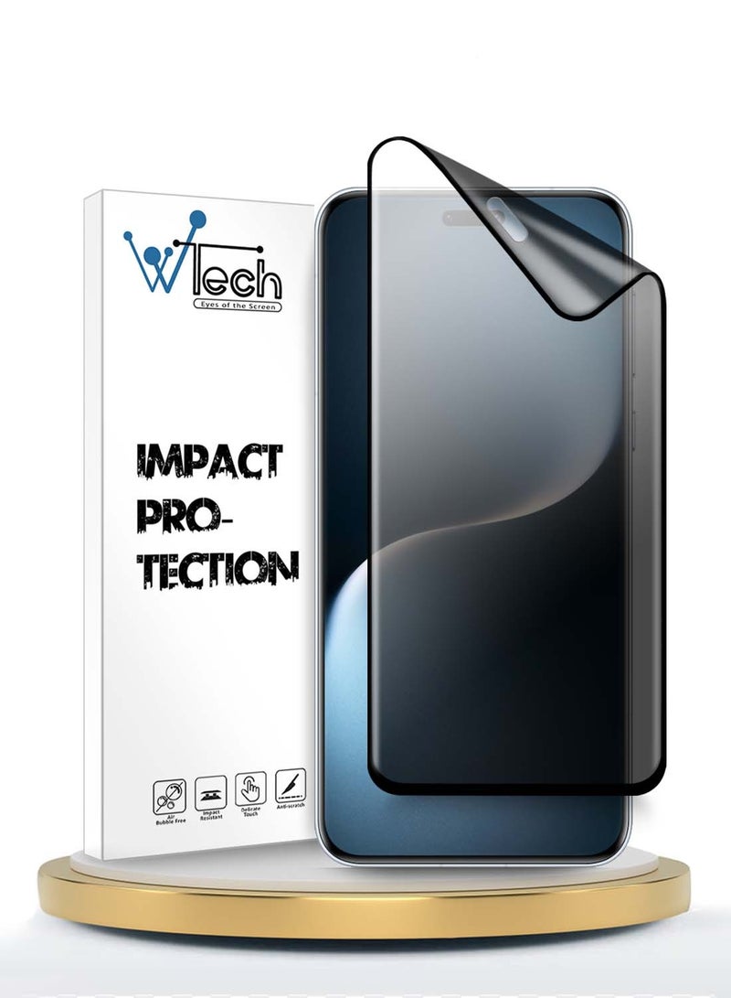 Wtech Honor Magic7 Pro 5G 2024 Nano Ceramic Privacy Full Glue Full Cover Matte Flexible Screen Protector (MSCNMP) - Clear/Black - Image 1