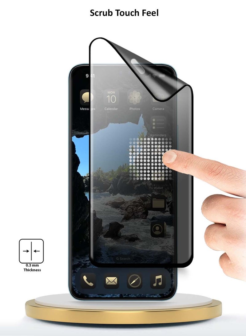 Wtech Honor Magic7 Pro 5G 2024 Nano Ceramic Privacy Full Glue Full Cover Matte Flexible Screen Protector (MSCNMP) - Clear/Black - Image 3