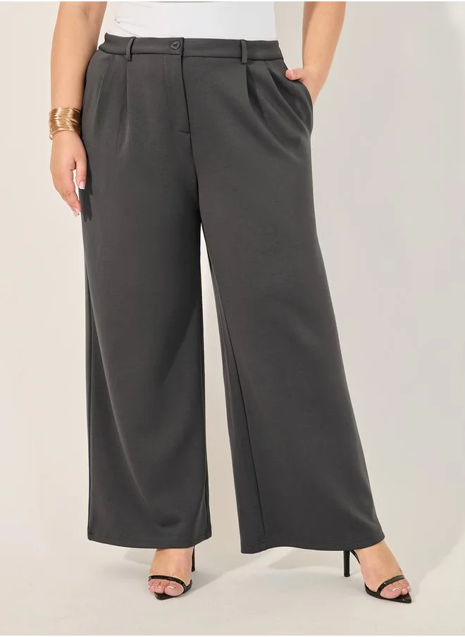 ستايلي Solid Wide leg tailored trouser