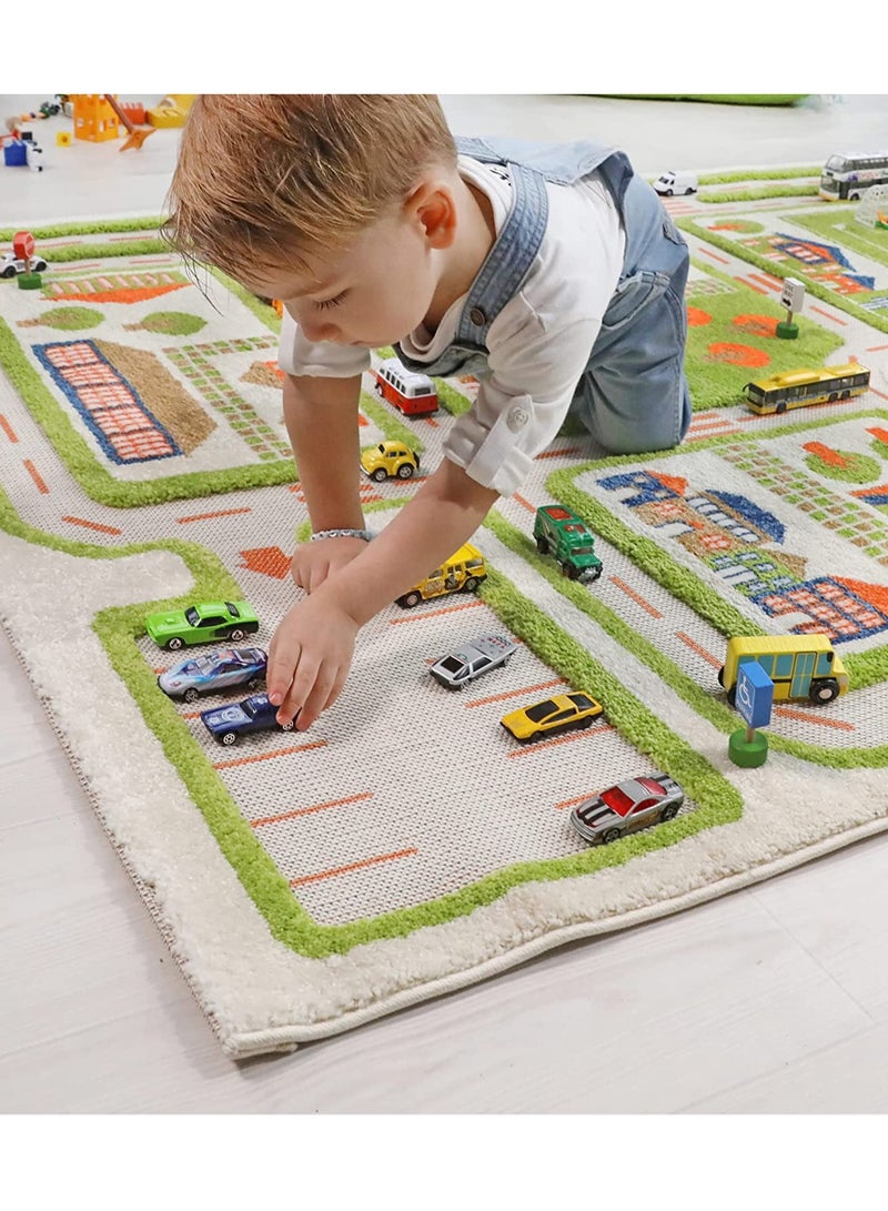 IVI 3D Play Carpet Traffic Design - Large | Green | Activity Playmat for Kids & Children | Bedroom, Living Room, Nursery Rug | Polypropylene | Foldable | 180 cm x 134 cm - Image 3