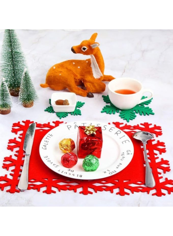 AUTOYSUR 12 قطعة مفرش طاولة عيد الميلاد، مقاوم للغبار والبقع، ناعم وقابل للتنفس، مناسب للغسيل، مثالي لتزيين عيد الميلاد لحفلة عيد الميلاد وزينة الشتاء - Image 3