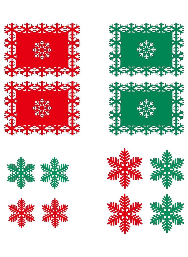 AUTOYSUR 12 قطعة مفرش طاولة عيد الميلاد، مقاوم للغبار والبقع، ناعم وقابل للتنفس، مناسب للغسيل، مثالي لتزيين عيد الميلاد لحفلة عيد الميلاد وزينة الشتاء - Image 2