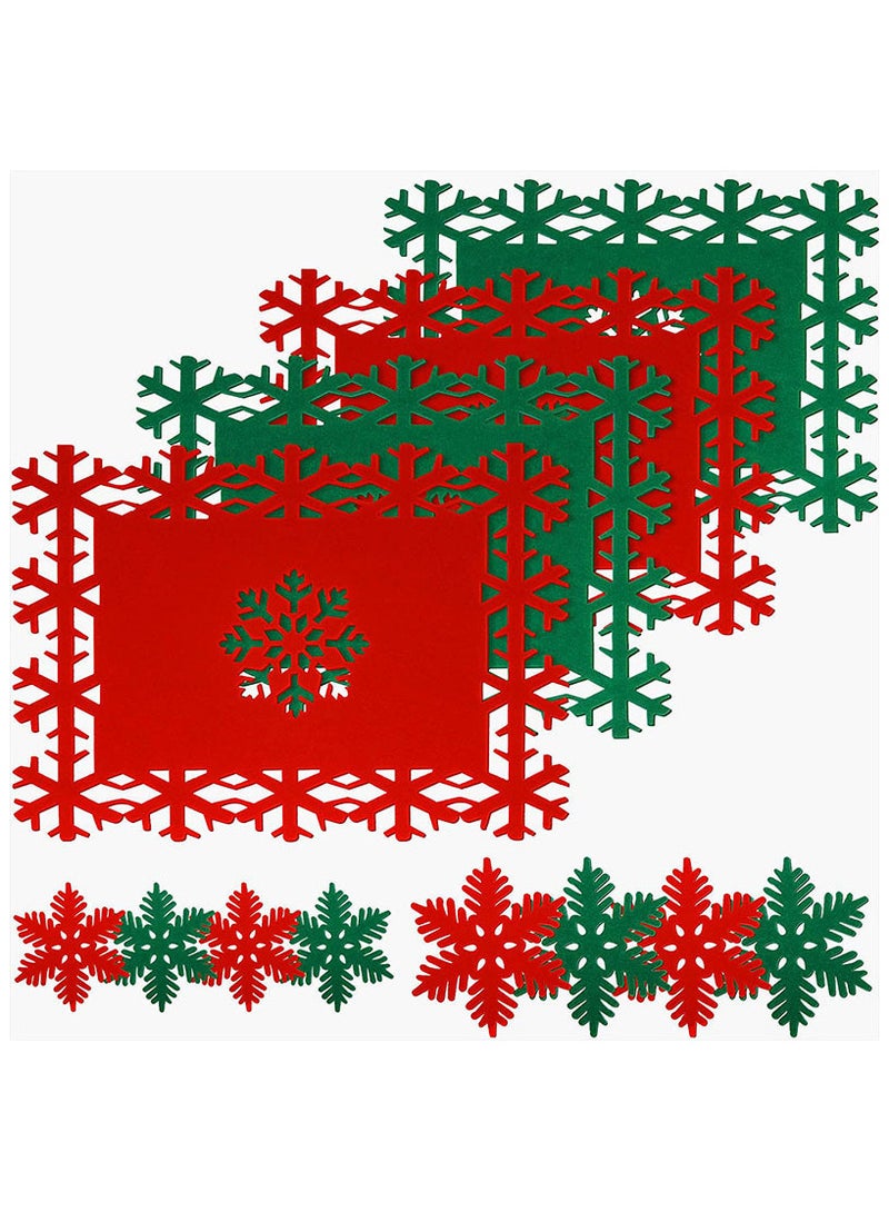 AUTOYSUR 12 قطعة مفرش طاولة عيد الميلاد، مقاوم للغبار والبقع، ناعم وقابل للتنفس، مناسب للغسيل، مثالي لتزيين عيد الميلاد لحفلة عيد الميلاد وزينة الشتاء - Image 1