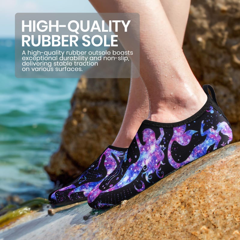 SEEKWAY Water Shoes Women Men Adult Quick-Dry Aqua Socks Barefoot Non Slip for Beach Swim River Pool Lake surf Black SK002(U) - Image 3