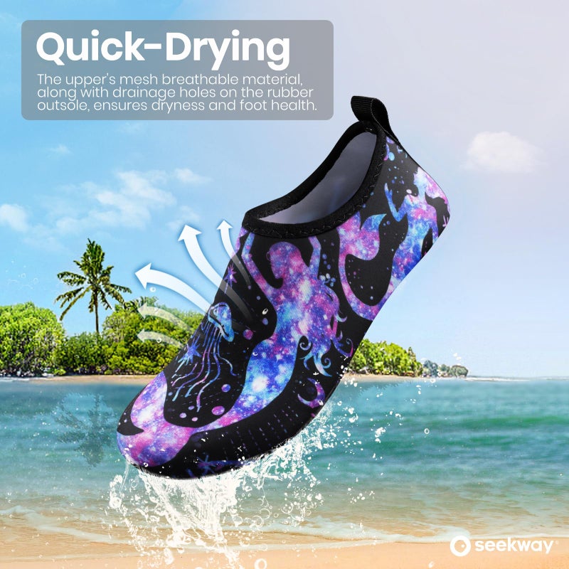 SEEKWAY Water Shoes Women Men Adult Quick-Dry Aqua Socks Barefoot Non Slip for Beach Swim River Pool Lake surf Black SK002(U) - Image 2