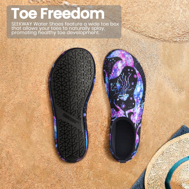 SEEKWAY Water Shoes Women Men Adult Quick-Dry Aqua Socks Barefoot Non Slip for Beach Swim River Pool Lake surf Black SK002(U) - Image 5