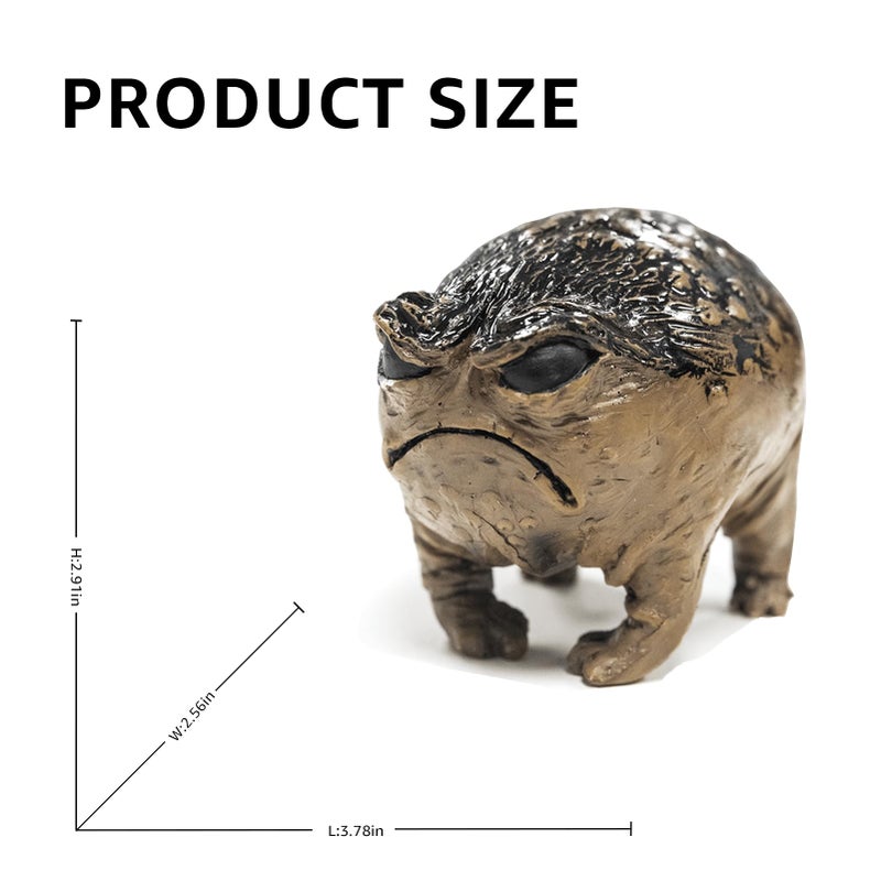 KYVANDO Weird Grumpy Angry Frog Toad Statue â€“ Ugly Cute Resin Sculpture for Garden, Desk or Home DÃ©cor, Tiny Novelty Figurine with Gift Box, 1pcs - Image 3