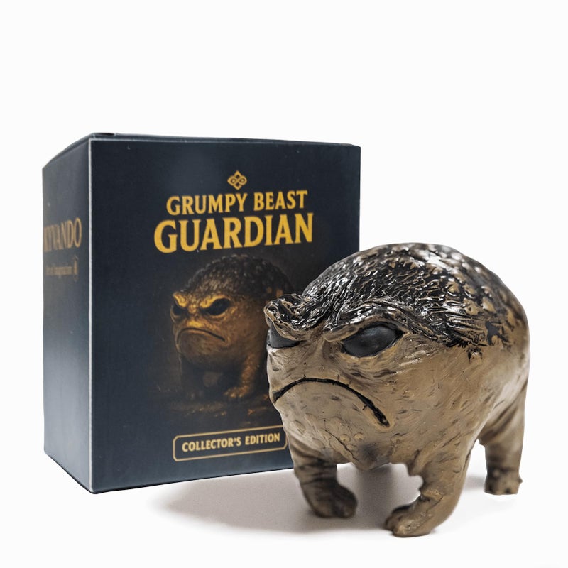 KYVANDO Weird Grumpy Angry Frog Toad Statue â€“ Ugly Cute Resin Sculpture for Garden, Desk or Home DÃ©cor, Tiny Novelty Figurine with Gift Box, 1pcs - Image 1