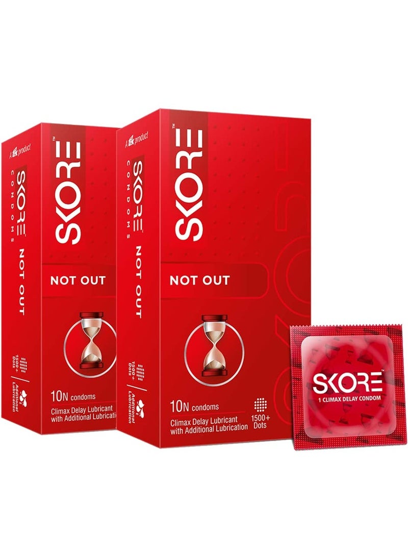 SKORE - Not Out Climax Delay Condoms 20 Pieces (10N X 2) - Image 1