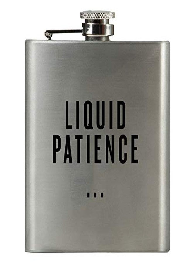 swag brewery LIQUID PATIENCE | Damn Fine Hip Flask | 6oz Stainless Steel | Funny Teacher, Mom, or Dad Gift for Booze Lovers - Image 1