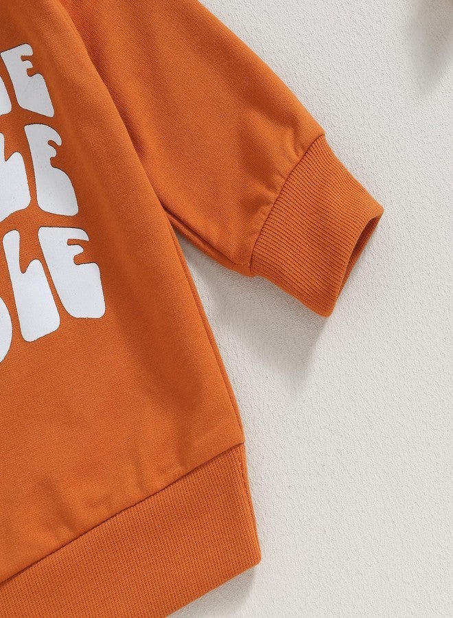 DNOMAID YZARC Toddler Baby Boy Thanksgiving Outfit Gobble Letters Long Sleeve Sweatshirt Turkey Print Pants Set 2Pcs Clothes (orange, 2-3 Years) - Image 5
